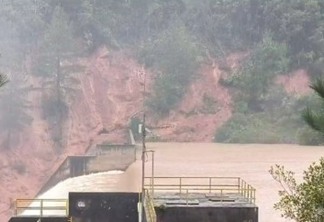 Barragem de São Miguel, em Bento Gonçalves. Estrutura está em emergência. Crédito: Corsan / Divulgação.
