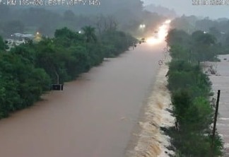 Imagem mostra a situação no km 135 da RSC-287. Foto: Divulgação 