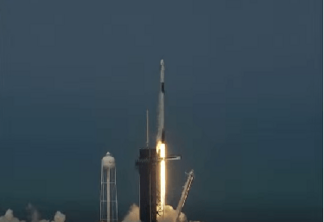 Nasa e SpaceX lançam primeiro voo espacial tripulado da nave Crew Dragon. Foto: Reprodução/Youtube