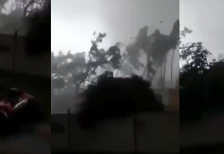 Vídeo compartilhado em redes sociais atribui vídeo ao ciclone Yakecan. Foto: reprodução de vídeo / Divulgação