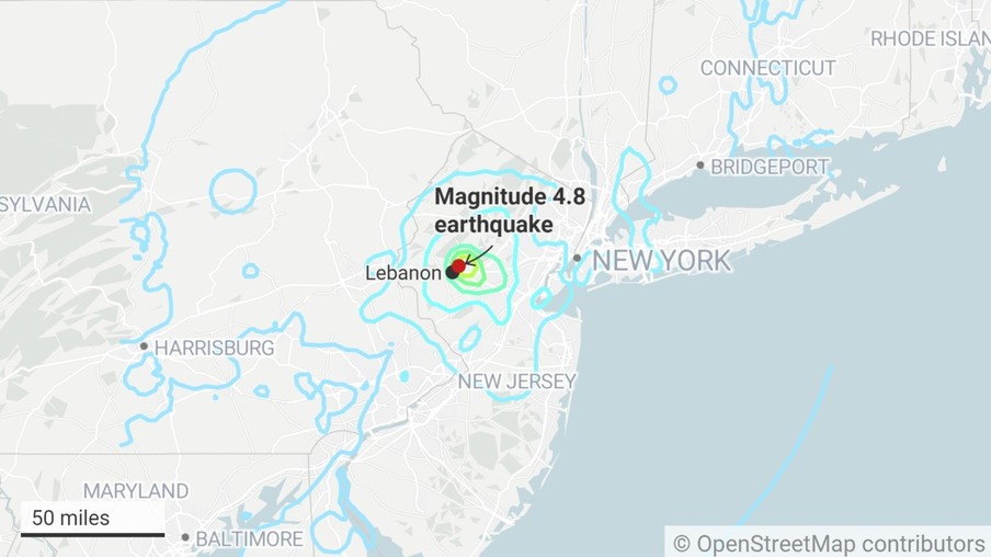 Terremoto ocorreu no estado de Nova Jersey.
