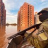 Patrulhamento do Comando Ambiental durante a enchente em São Leopoldo. Foto: Sd Caneppele/BM