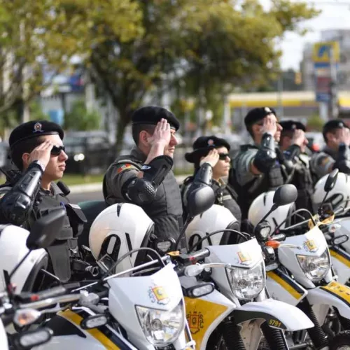 A operação Avante Cavalo de Aço reúne 150 policiais e conta com o apoio de centenas de motocicletas para efetuar ações de prevenção à violência. Foto: Rodrigo Ziebell/SSP