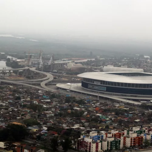 Vista aérea entorno da Arena. Foto: Lucas Uebel