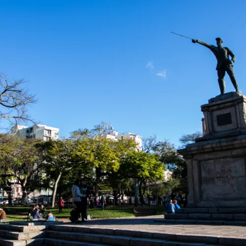 Praça Brigadeiro Sampaio, em Porto Alegre. Foto: Joel Vargas / Agência Porto Alegre / PMPA