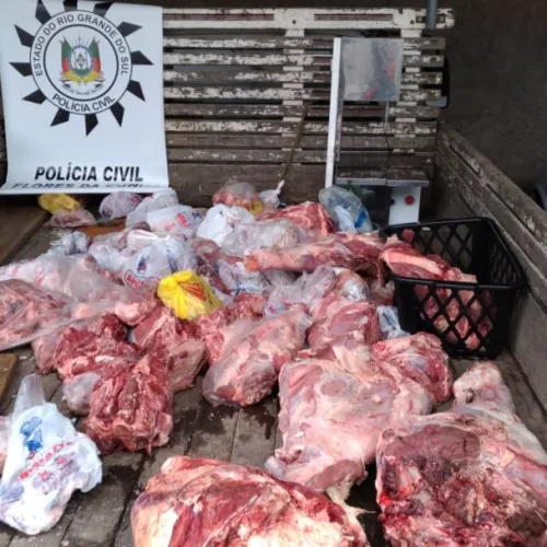 Carne apreendida durante ação. Foto: Divulgação/Polícia Civil 