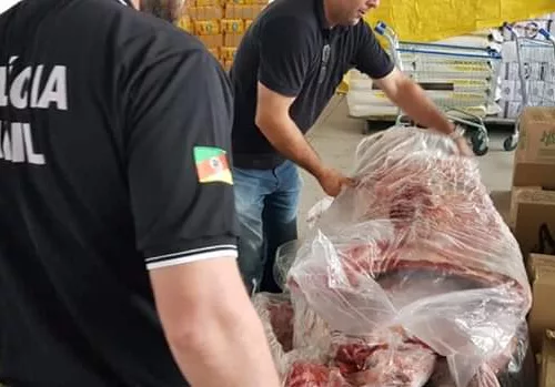  Foram verificadas diversas irregularidades na armazenagem dos produtos. Foto: Divulgação/Polícia Civil