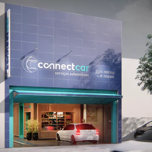 A ConnectCar terá sua loja modelo na rua Silva Só, em Porto Alegre. Foto: Divulgação/PlexoArquitetura