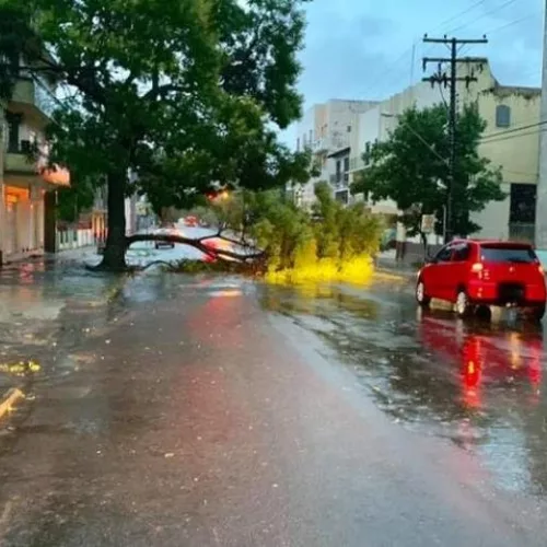 Foram registrados 163 milímetros de chuva no município. Foto: Rádio Charrua / Divulgação / Defesa Civil