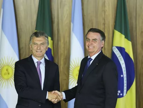 Macri e Bolsonaro em Brasília. Foto: José Cruz/Agência Brasil