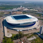 Imagem aérea da Arena do Grêmio. Foto: Luciano Lanes/PMPA