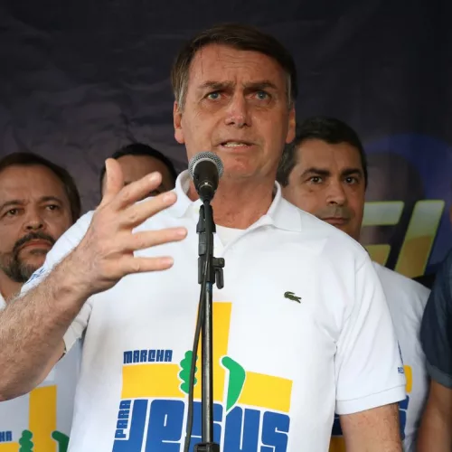 O presidente Jair Bolsonaro durante a 27ª edição da Marcha para Jesus, em São Paulo. Foto: Rovena Rosa/Agência Brasil
