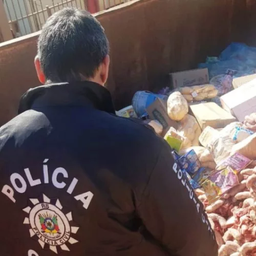 Alimentos que foram apreendidos durante a operação. Foto: Divulgação/Polícia Civil 