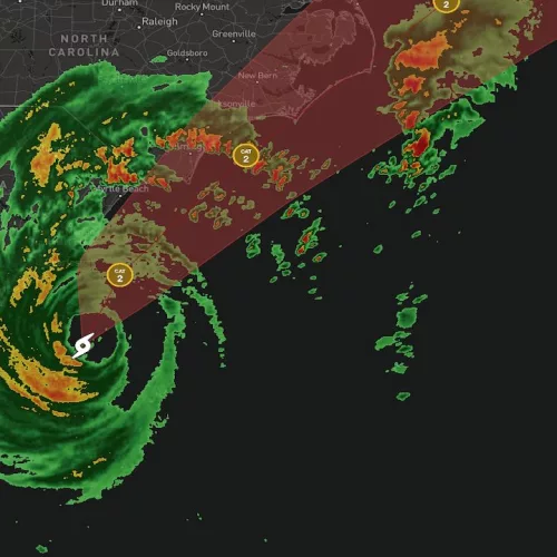 Radar mostra tempestades causadas pelo furacão Dorian. Foto: The Weather Channel