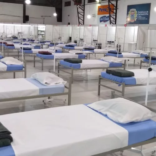 O Hospital de Campanha de Cachoeirinha é destinado a pacientes com suspeita ou confirmação de coronavírus. Foto: Prefeitura de Cachoeirinha/Divulgação