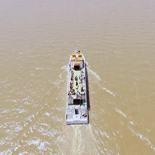 Imagem aérea do Barco Cisne Branco. Foto: Divulgação 