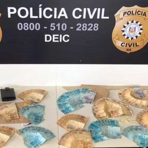Cerca de R$ 19 mil em dinheiro foi apreendido. Foto: Divulgação/Polícia Civil
