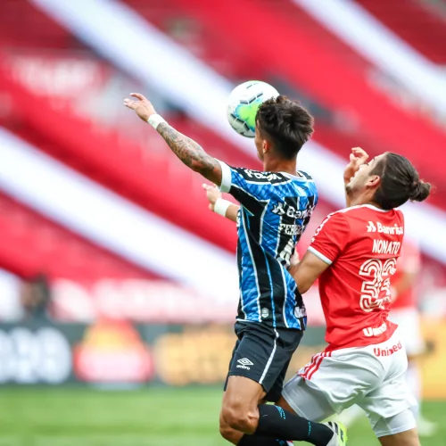 Lance do jogo que a equipe do Grêmio reclamou e pediu pênalti. Foto: Lucas Uebel/Grêmio 