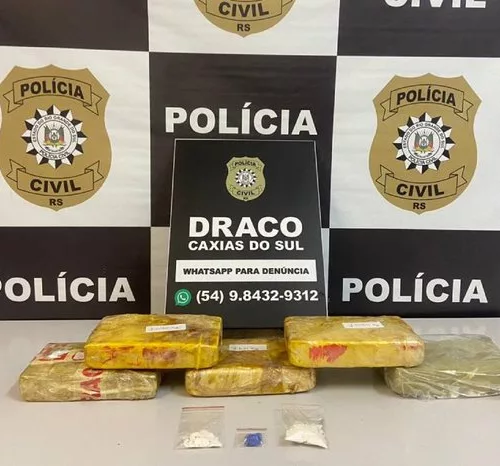 Droga apreendida durante a operação policial em Caxias do Sul. Foto: Divulgação/Polícia Civil 