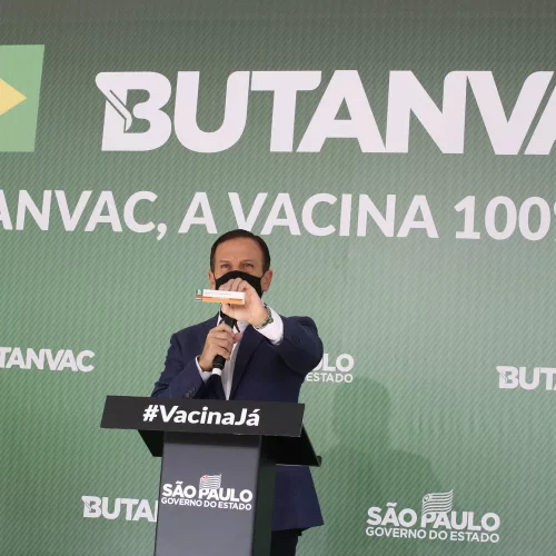 o governador de São Paulo, João Doria,  afirmou que há condições de oferecer 40 milhões de doses e começar a imunizar a partir de julho.  Foto: Governo do Estado de São Paulo