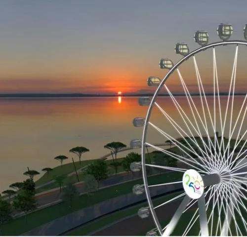 Porto Alegre, RS - 23/03/2022: Projeto de implantação de uma roda-gigante de 66 metros de altura será instalada no Parque da Harmonia, em um ponto junto à orla, com vista privilegiada para o pôr do sol.
