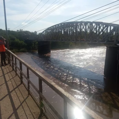 Defesa Civil monitora nível do rio Ibirapuitã, em Alegrete. Foto: Prefeitura do Alegrete / Divulgação