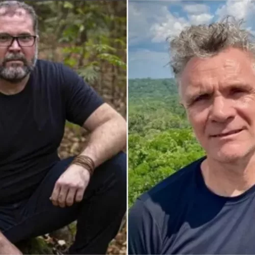 Bruno Araújo Pereira, da Funai e o jornalista inglês Dom Phillips desapareceram na Amazônia. Fotos: Reprodução