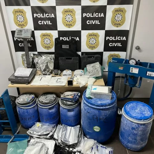 Imagem das drogas apreendidas em Canoas. Foto: Divulgação/Polícia Civil 