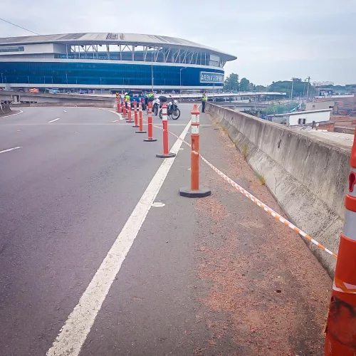 Bloqueio na região da Arena. Crédito: EPTC / Divulgação