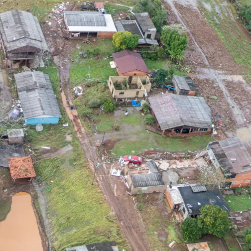 Estragos registrados em Caraá, no Litoral Norte. Crédito: Maurício Tonetto/ Secom RS