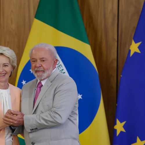O Presidente Luiz Inácio Lula da Silva e a Presidente da Comissão Europeia, Ursula von der Leyen. Foto: Valter Campanato/Agência Brasil