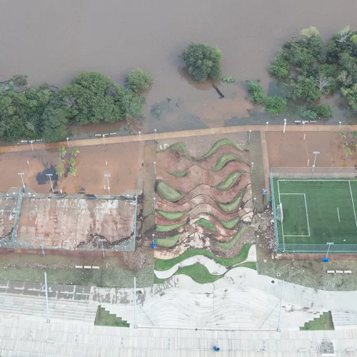 Nível do Guaíba apresenta redução. Foto: Mauricio Tonetto / Secom