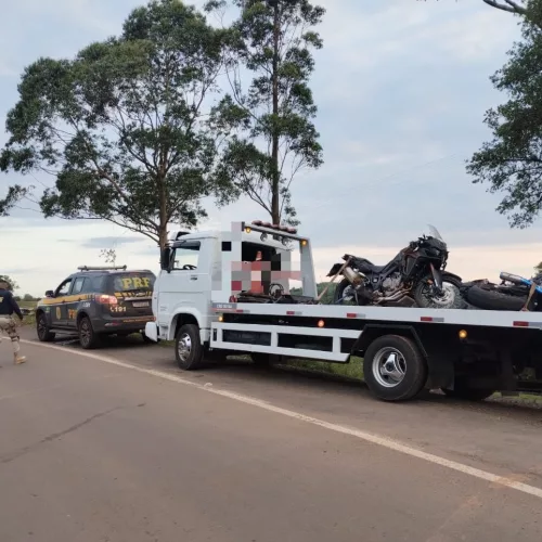 Acidente envolveu duas motos. Foto: Divulgação/PRF