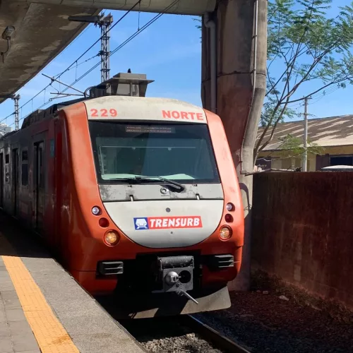 Composição da série 200 na estação Rodoviária de Porto Alegre.
